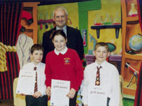 Pupils receiving their awards in March